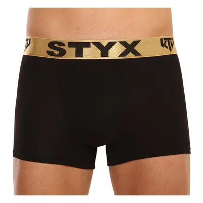 Pánské boxerky Styx / KTV sportovní guma černé - zlatá guma (GTZ960) 65243969