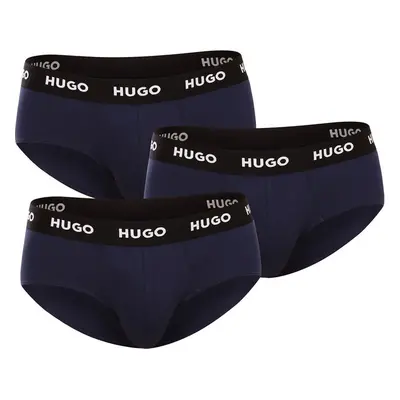 3PACK pánské slipy HUGO tmavě modré (50469763 410) 80937785