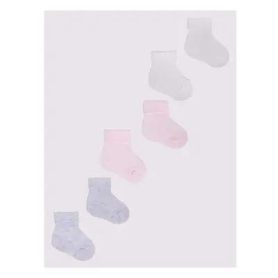 Yoclub Kidss Baby Girls Turn Cuff Cotton Socks 3-Pack SKA-0009G-0000 92107105