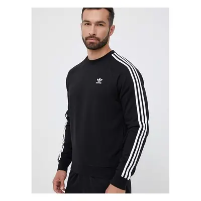 Mikina adidas Originals 3-Stripes pánská, černá barva, s aplikací, 83002428