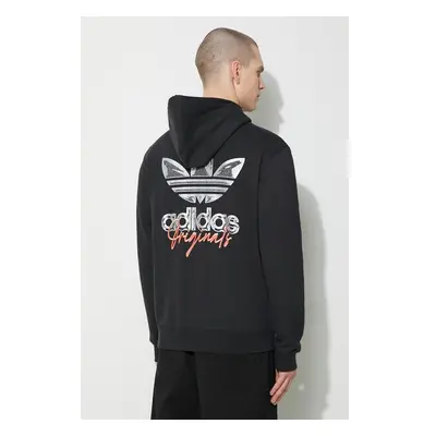 Bavlněná mikina adidas Originals pánská, černá barva, s kapucí, s 89383693