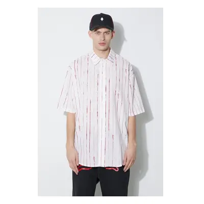 Bavlněná košile Marcelo Burlon County Pinstripes Over Shirt bílá barva 89169287