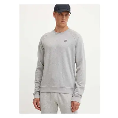 Bavlněná mikina adidas Originals pánská, šedá barva, melanžová, IX7677 95178213