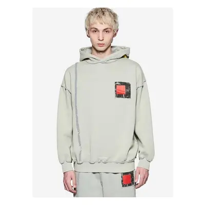 Bavlněná mikina A-COLD-WALL* Relaxed Cubist Hoodie pánská, šedá barva, 89697835