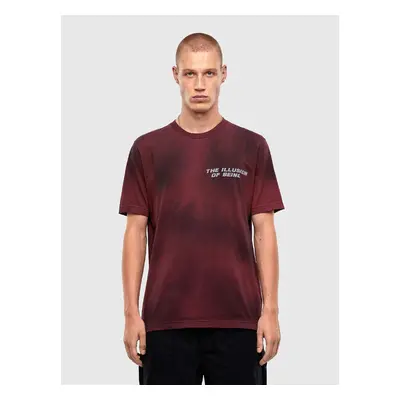 Diesel T-shirt - T JUSTN47 burgundy with a tie-dye pattern 95273099