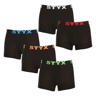 5PACK pánské boxerky Styx sportovní guma černé (5G9602) 88665698