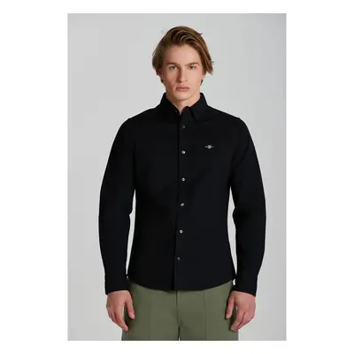 KOŠILE GANT SLIM OXFORD STRETCH SHIRT BLACK 91537684