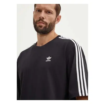 Bavlněné tričko adidas Originals Oversize Tee černá barva, s aplikací, 94058726