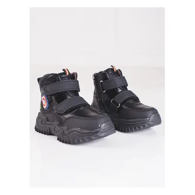 High boy ankle boots with Velcro Shelvt black 91359775