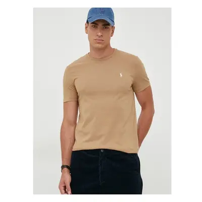 Bavlněné tričko Polo Ralph Lauren béžová barva, 710671438 84405012