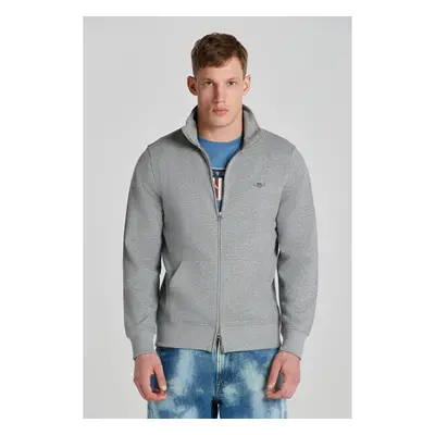 MIKINA GANT REG SHIELD FULL ZIP SWEAT GREY MELANGE 84605902