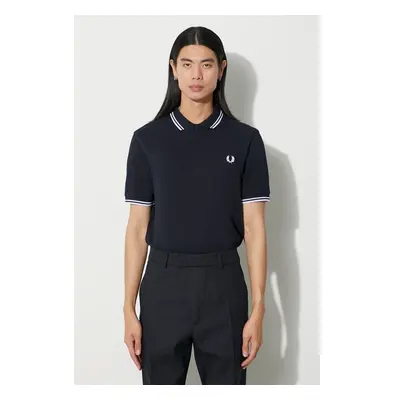 Bavlněné polo tričko Fred Perry tmavomodrá barva, s aplikací, M3600 86992319