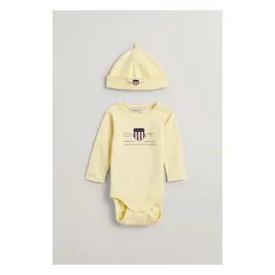 DĚTSKÝ SET GANT ARCHIVE SHIELD BODY AND BEANIE VANILLA YELLOW 89382951