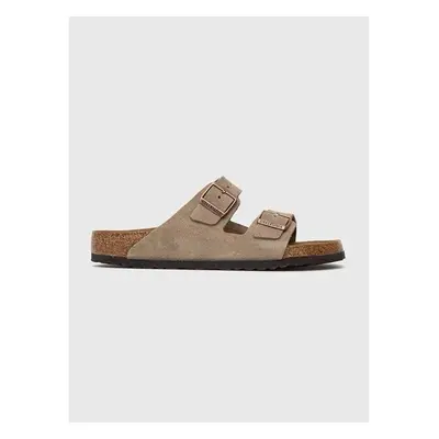 Semišové pantofle Birkenstock Arizona pánské, béžová barva, 51461 92731831