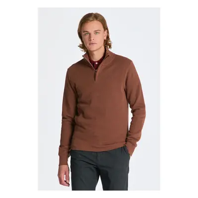 MIKINA GANT SACKER RIB HALF ZIP WEATHERED BROWN 84606474