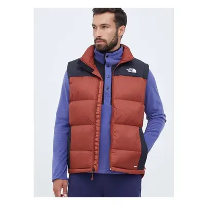 Péřová vesta The North Face hnědá barva 84384736