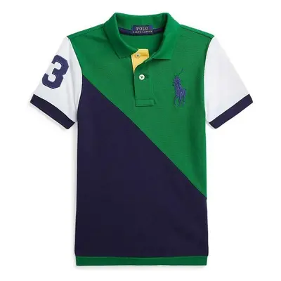 Dětská bavlněná polokošile Polo Ralph Lauren zelená barva, 93408985