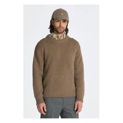 SVETR GANT WOOL BOUCLE C-NECK DESERT BROWN 85386205