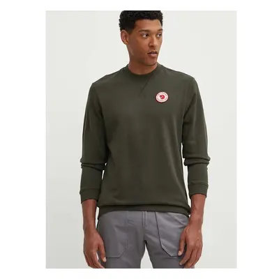 Bavlněná mikina Fjallraven 1960 Logo Badge Sweater pánská, zelená 86605115