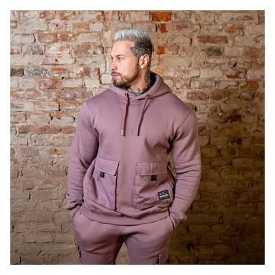 Mikina s kapucí Iron Aesthetics Cargo Hoodie, fialová 90196744