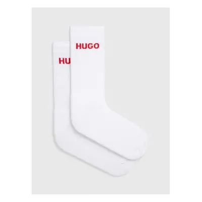 Ponožky HUGO 6-pack pánské, bílá barva 84686601