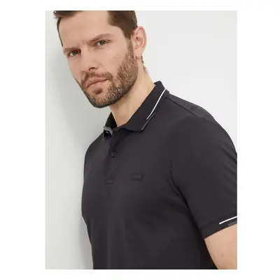 Bavlněné polo tričko Calvin Klein černá barva, K10K112477 89978418