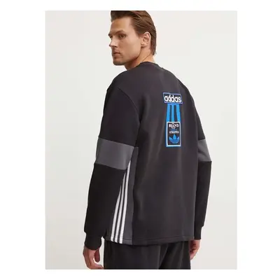 Mikina adidas Originals Adibreak Crew pánská, černá barva, s aplikací, 92977136