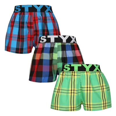 3PACK dětské trenky Styx sportovní guma vícebarevné (3BJ11123) 6-8 let 90400067