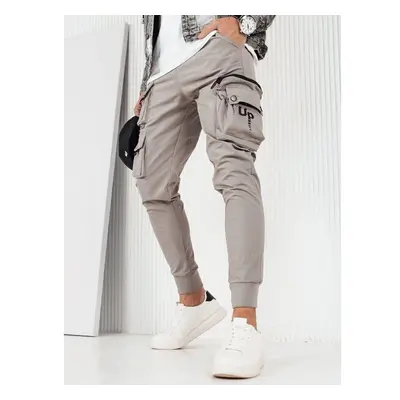 Dstreet Trendy šedé pánské kapsáčové jogger kalhoty UP 90569137