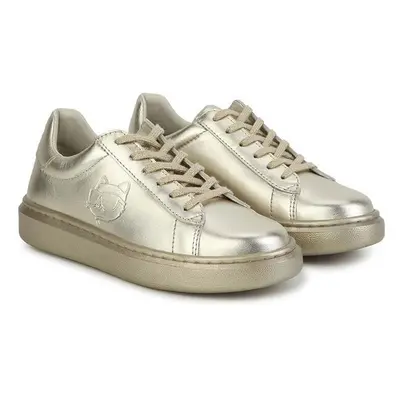 Dětské kožené sneakers boty Karl Lagerfeld zlatá barva 84204084