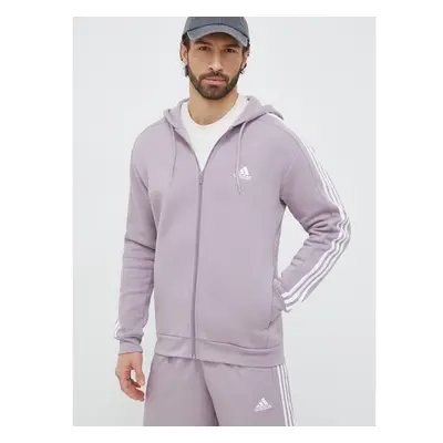 Mikina adidas pánská, fialová barva, s kapucí, s aplikací, IS0009 88830159