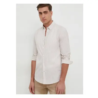 Košile Pepe Jeans PETER béžová barva, regular, s límečkem button-down, 88857257