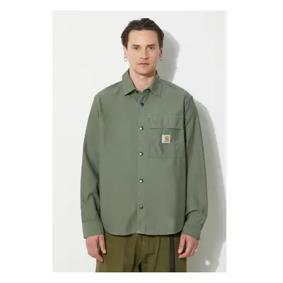 Košilová bunda Carhartt WIP Hayworth Shirt Jac zelená barva, I033443 91783223