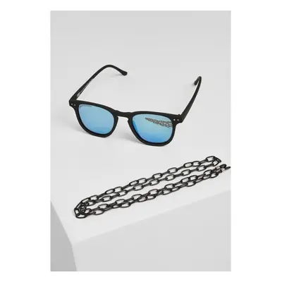 URBAN CLASSICS Sunglasses Arthur with Chain - black/blue 66066326