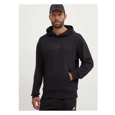 Bavlněná mikina adidas All SZN pánská, černá barva, s kapucí, s 93981264