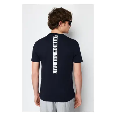 Trendyol Navy Blue Regular Cut 100% Cotton Short Sleeve T-Shirt 91267456