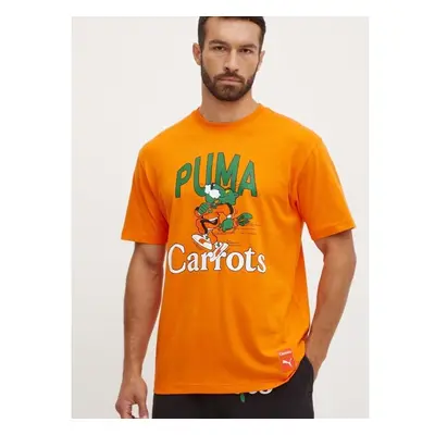 Bavlněné tričko Puma PUMA X CARROTS Graphic Tee oranžová barva, s 96044901