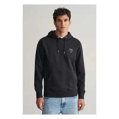 MIKINA GANT LOGO SCRIPT HOODIE BLACK 89451263