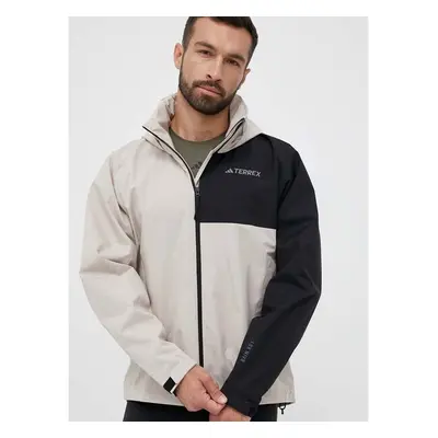 Nepromokavá bunda adidas TERREX Multi RAIN.RDY pánská, béžová barva 83144423