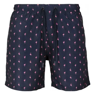 Pánské koupací šortky Urban Classics Pattern Swim Shorts - flamingo 43844423