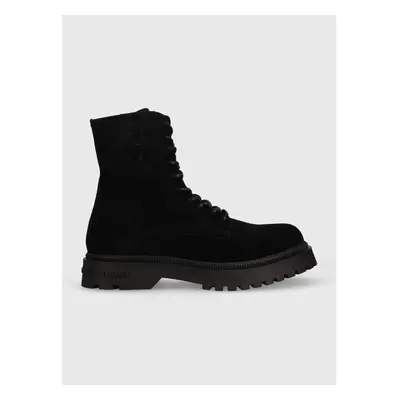 Semišové boty Tommy Jeans TJM CASUAL BOOT SUEDE pánské, černá barva, 84755895