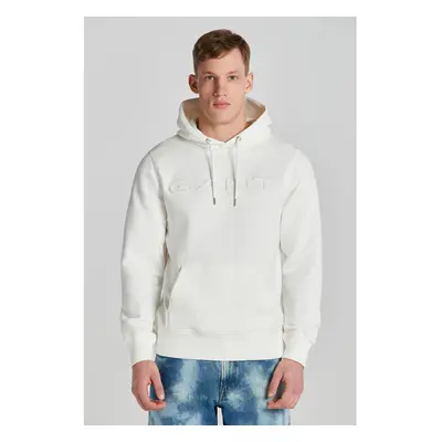 MIKINA GANT EMBOSSED SWEAT HOODIE EGGSHELL 85808114