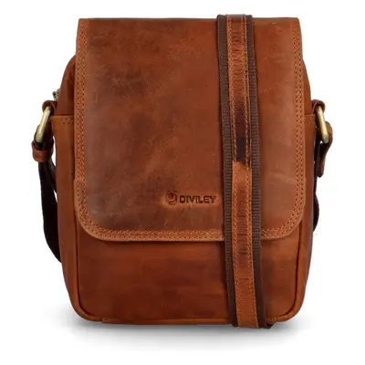 Luxusní pánská kožená crossbody Diviley Bronn, koňaková 88392500