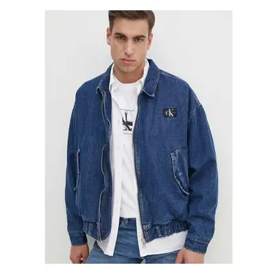 Džínová bunda Calvin Klein Jeans pánská, tmavomodrá barva, přechodná, 95178146