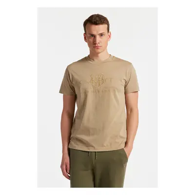 TRIČKO GANT REG TONAL SHIELD SS T-SHIRT CONCRETE BEIGE 77082805