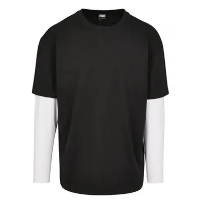 URBAN CLASSICS Oversized Shaped Double Layer LS Tee - black/white 43846838