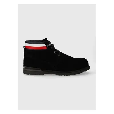 Semišové boty Tommy Hilfiger CORE HILFIGER SUEDE BOOT pánské, černá 84385044