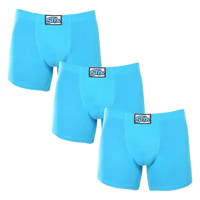 3PACK pánské boxerky Styx long klasická guma světle modré (3F1169) 90433800