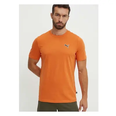 Bavlněné tričko Puma BETTER ESSENTIALS oranžová barva, 675977 96063611