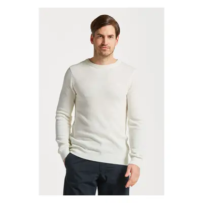 SVETR GANT COTTON PIQUE C-NECK EGGSHELL 76936210